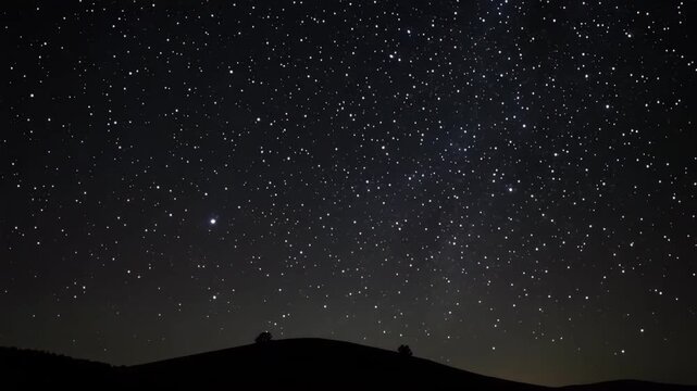 Shooting stars and meteors crossing night sky