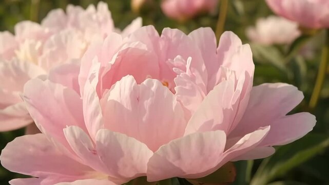 Delicate flower petals swaying in gentle wind