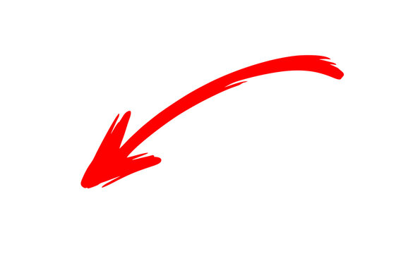 Hand drawn red arrow icon. painted vector up arrows. Mark point icon design collection for business, education, website and apps design element.