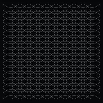 Geometric pattern of interwoven lines on black background minimalist vector design for modern backgrounds