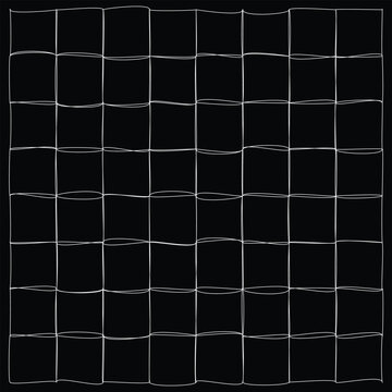 Abstract grid pattern with wavy lines on black background minimalist geometric design