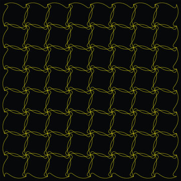 Interlocking lines pattern on black background seamless vector design for modern graphics and textures