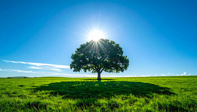 Lone tree beneath bright sun representing connection, shelter, and sustainable community
太陽の下に立つ一本の木とつながりや持続可能な地域社会のイメージ