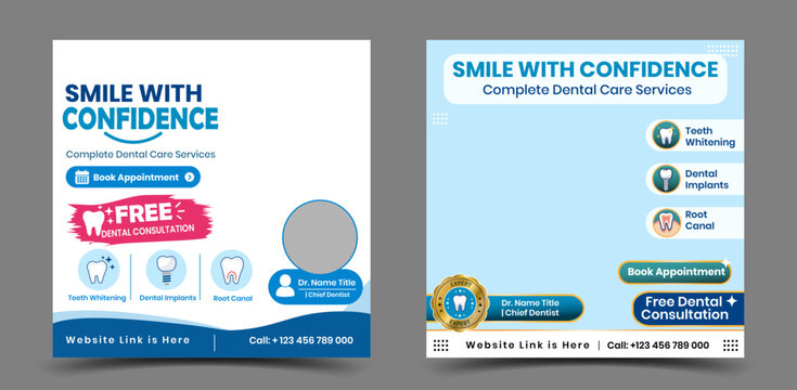 Healthcare Social Media Template for Dental Care and Mental Wellness