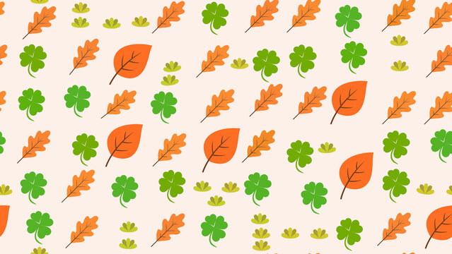 Autumn Leaves and Shamrock Pattern