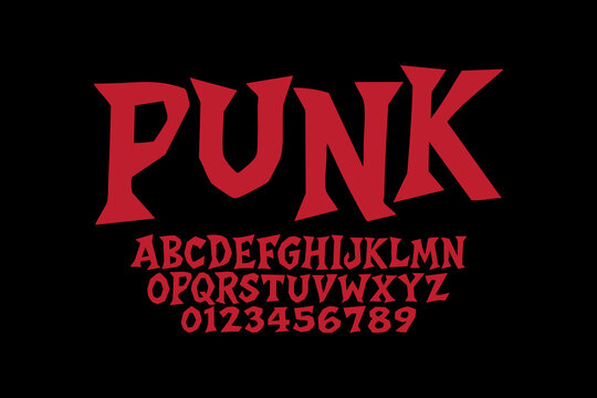 gothic punk alphabet design for scary design concept