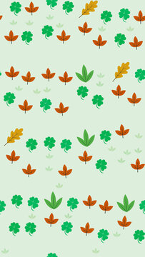 Stylized leaves and clovers pattern