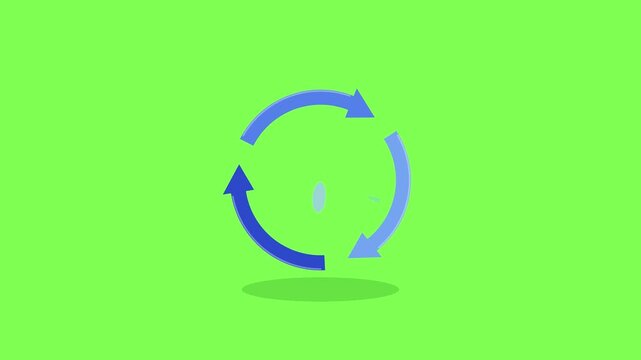 Circular arrows rotate to illustrate loading process and continuous cycle