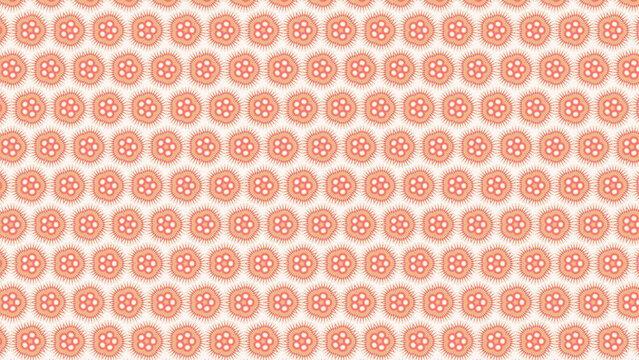Modern Radial Lotus Symmetry Design Repeat Pattern Wallpaper Design