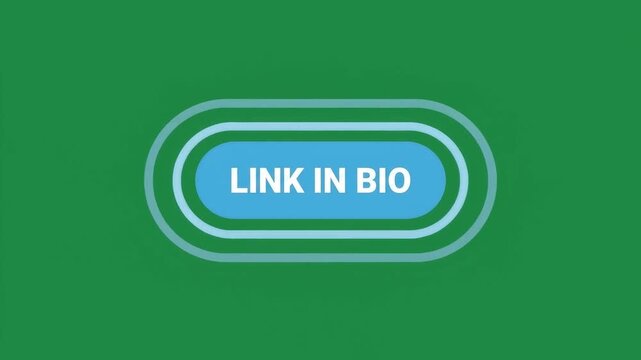 Link in bio button design element with glowing animated motion overlay background