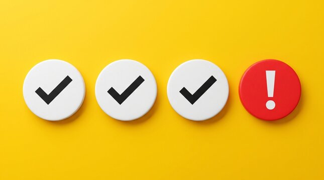 Checklist progress icons completion warning alert error
