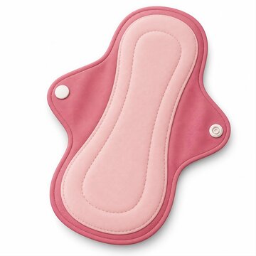 Pink reusable menstrual pad with soft fabric and adjustable snaps