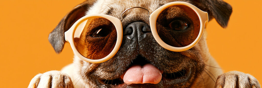 Pug Wearing Sunglasses