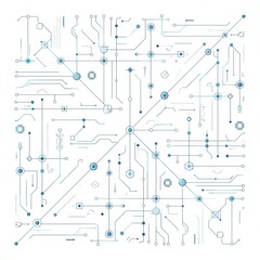 Obraz premium Blue Digital Circuit Board Diagram Technology Network Illustration