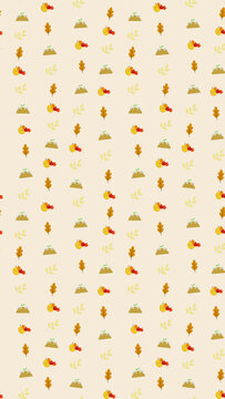 Cute autumn pattern with apples and leaves
