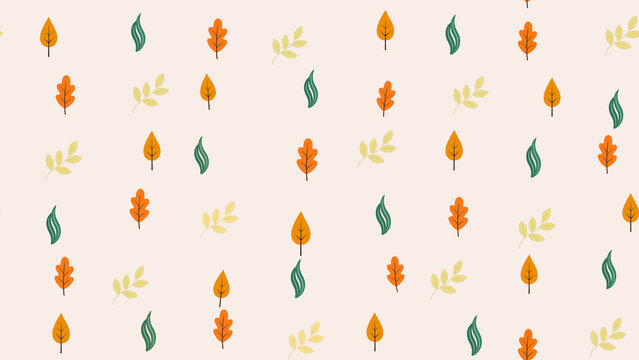 Seamless pattern of stylized autumn leaves
