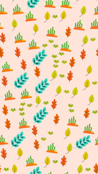 Stylized leaves and plants pattern