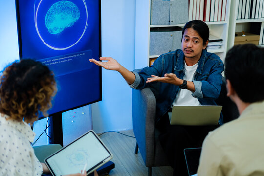 software engineers team developing autonomous AI agents and agentic terminal coding in a cowork environment.Concept of constitutional AI,agentic coding,large language models and reinventing software.