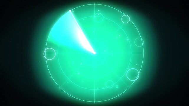 Futuristic radar interface screen with sweeping scan line and targeting indicators for gaming visuals