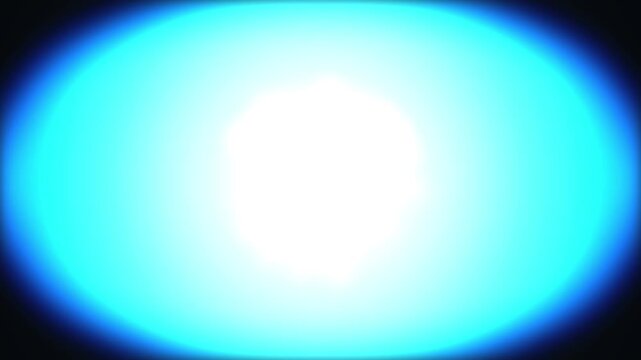 Abstract circular light glow pulsing in center of screen creating vibrant blue gradient aura motion background