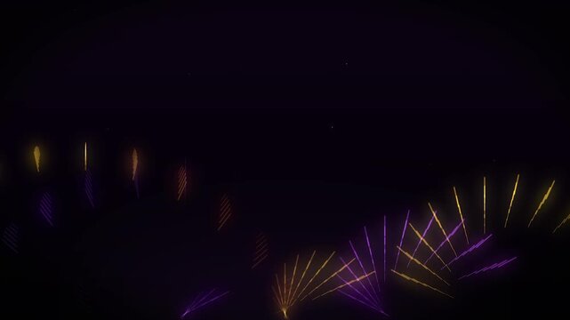 Abstract dynamic light lines rotating in circular motion against dark background for digital motion graphics
