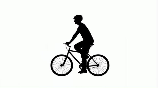 Silhouette animation of a man riding a bicycle