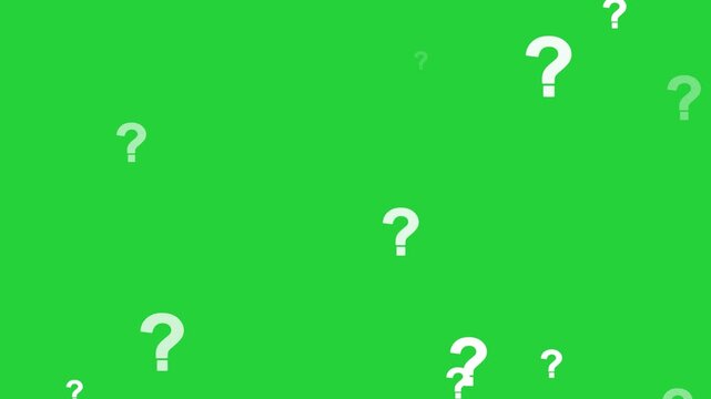 animation stock videos Question mark animation motion graphic effects. question mark flying animation motion graphics. white question marks flying on green screen background 