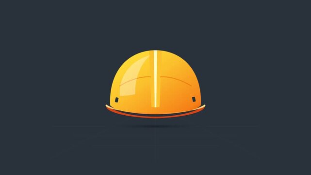 Yellow Hard Hat Safety Equipment on Dark Background for Construction and Industrial Work.