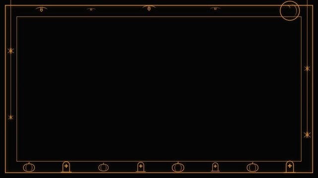 Halloween Frame Animation with Pumpkins and Gravestones
