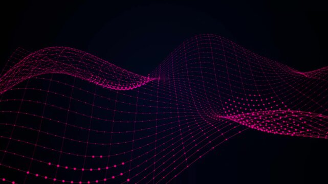 fh (13).mov,
Futuristic digital landscape with a vibrant pink wireframe grid, abstract wave pattern, and glowing dots on a dark background, technology concept,
abstract,technology,digital,network,data