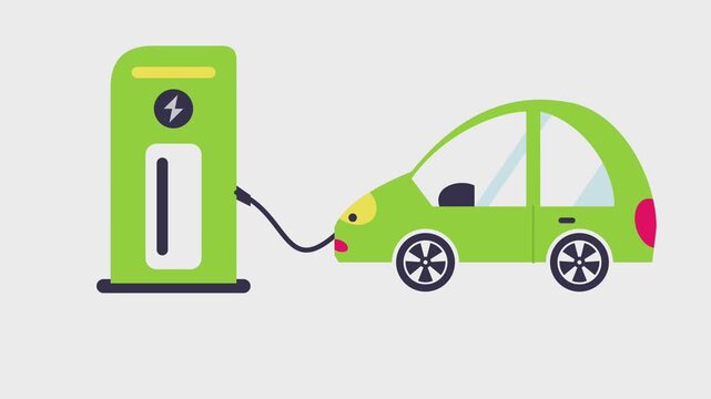 Electric vehicle charging at a station