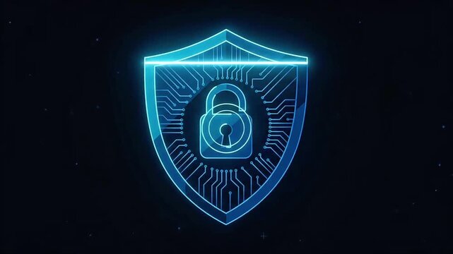 Cyber Security Shield Icon Animation