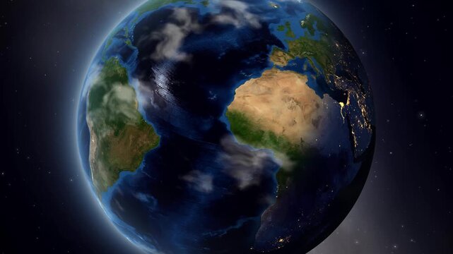 Earth Zoom In to Bandundu Congo in Central Africa