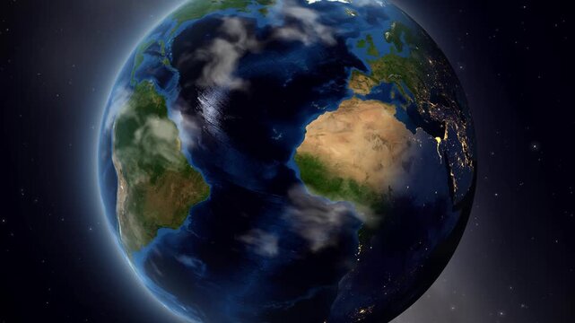 Satellite Zoom From Outer Space to Segou in Mali Africa