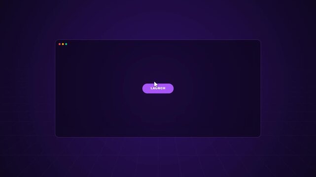 Pointer hovering over launch button in a dark computer interface