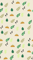 Obraz premium Stylized Leaves and Sprouts Pattern