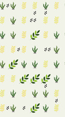 Fototapeta premium Stylized plant and leaf pattern
