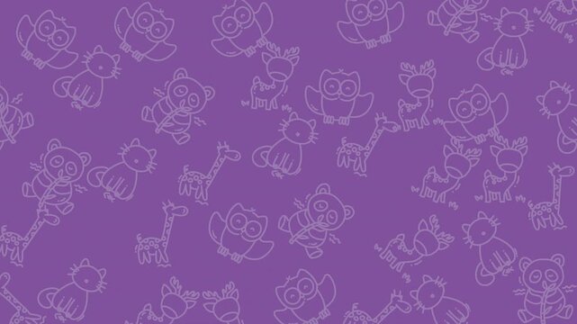 seamless animal pattern owl video animation motion
