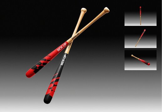 Wood Baseball Bat Mockup