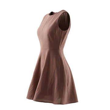 Dress fashion clothing elegant brown sleeveless dress captured as a cut out item ready for your design and commercial retail projects