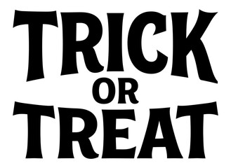 Trick or treat bold typography design for halloween party invitations and spooky holiday decor vector graphic © Soumojit Halder