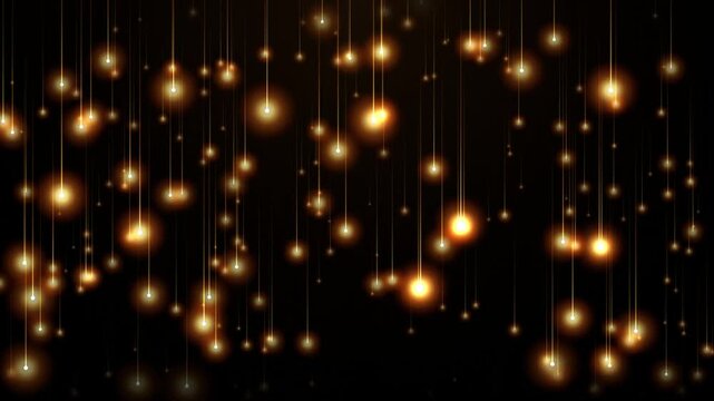 Abstract Golden Amber Meteor Rain