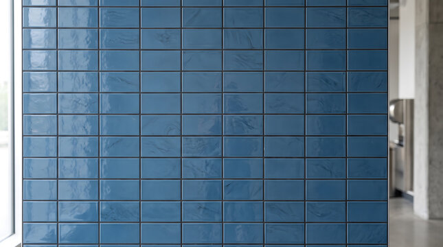 Subtle textured blue subway tiles background slate blue glossy glazed ceramic grid stack bond tile wall for modern kitchen backsplash and bathroom interior design
