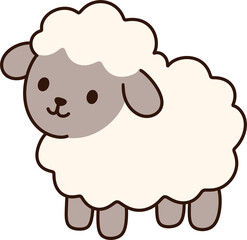 Obraz premium Cute Fluffy Sheep Character