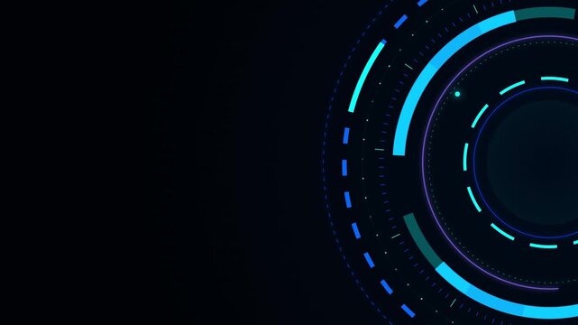 partial circular digital HUD animation background