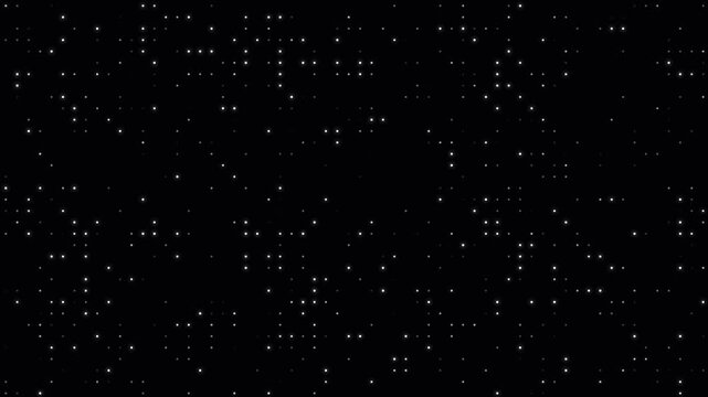 Shining grid dots graphics with vintage grunge overlay. White Halftone Dots loop texture futuristic visuals. Particle dot wave sweep of Circles that flow. Turning off thousands of lights at once.