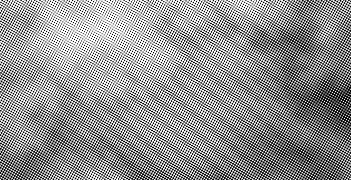 Versatile monochrome halftone dot wave pattern overlay vector, perfect for website hero banners, print media, and contemporary visual designs.