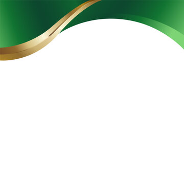 Elegant Green and Gold Flowing Wave Corner Background Vector Design