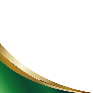 Abstract Green and Gold Gradient Corner Frame Vector Background for Luxury Design