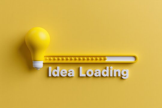 The Lightbulb Idea Loading Concept Symbolizing Creative Momentum and Yellow Innovation